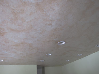 Faux finish ceiling for Cafe Mundo
