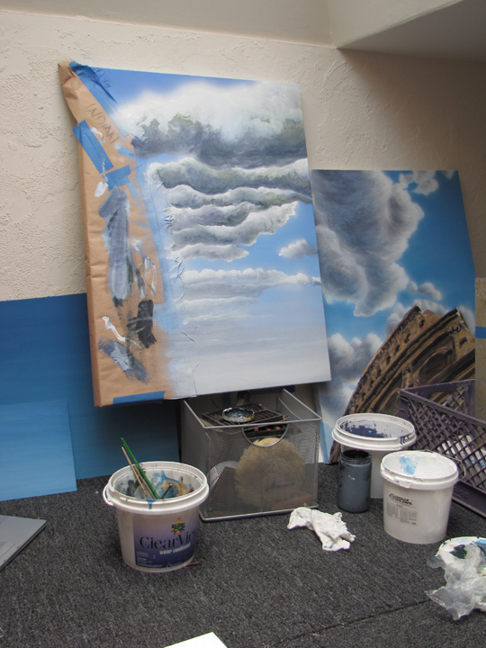 Sky Paintings in the studio, July 2009, San Diego Sky Paintings in the studio, July 2009, San Diego