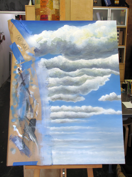 Sky Paintings in the studio, July 2009, San Diego Sky Paintings in the studio, July 2009, San Diego