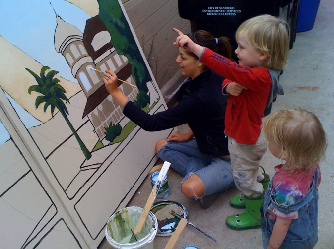 Jessica paints, Hunter and Logan supervise! Jessica paints, Hunter and Logan supervise!