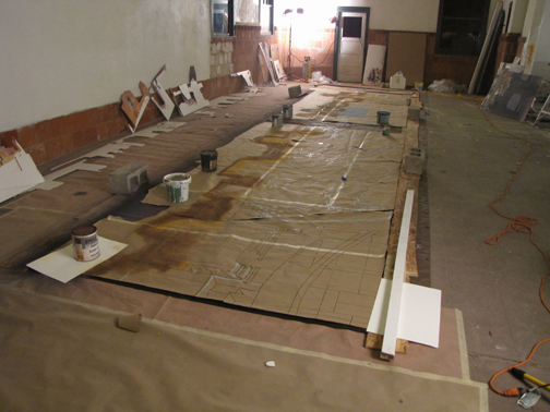 city mural drawings down a second time