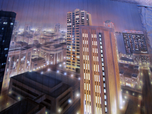 San Diego federal buildings on left mural panel
