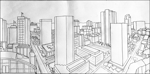 left mural panel scale design drawing
