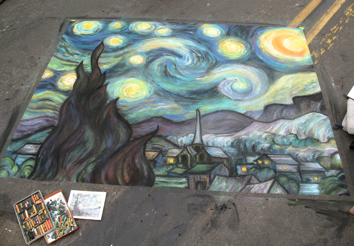 Chalk painting, Little Italy Festa, San Diego, CA, 2007