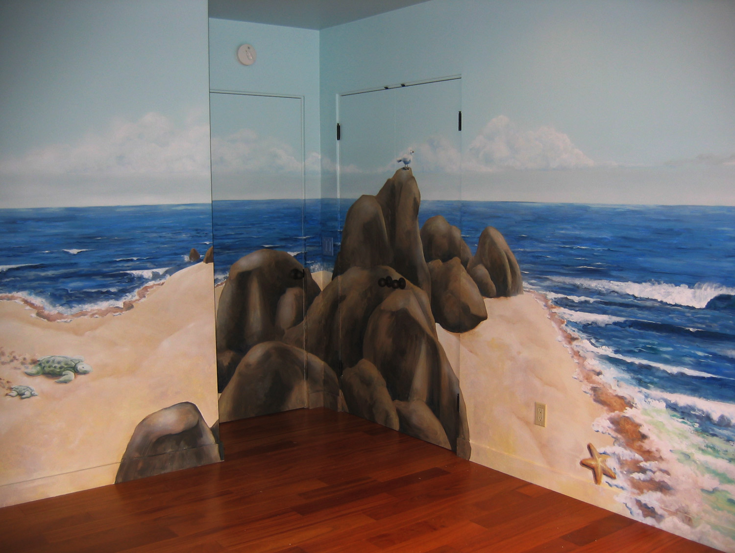 Kids murals | ocean and rocky beach Kids murals | ocean and rocky beach