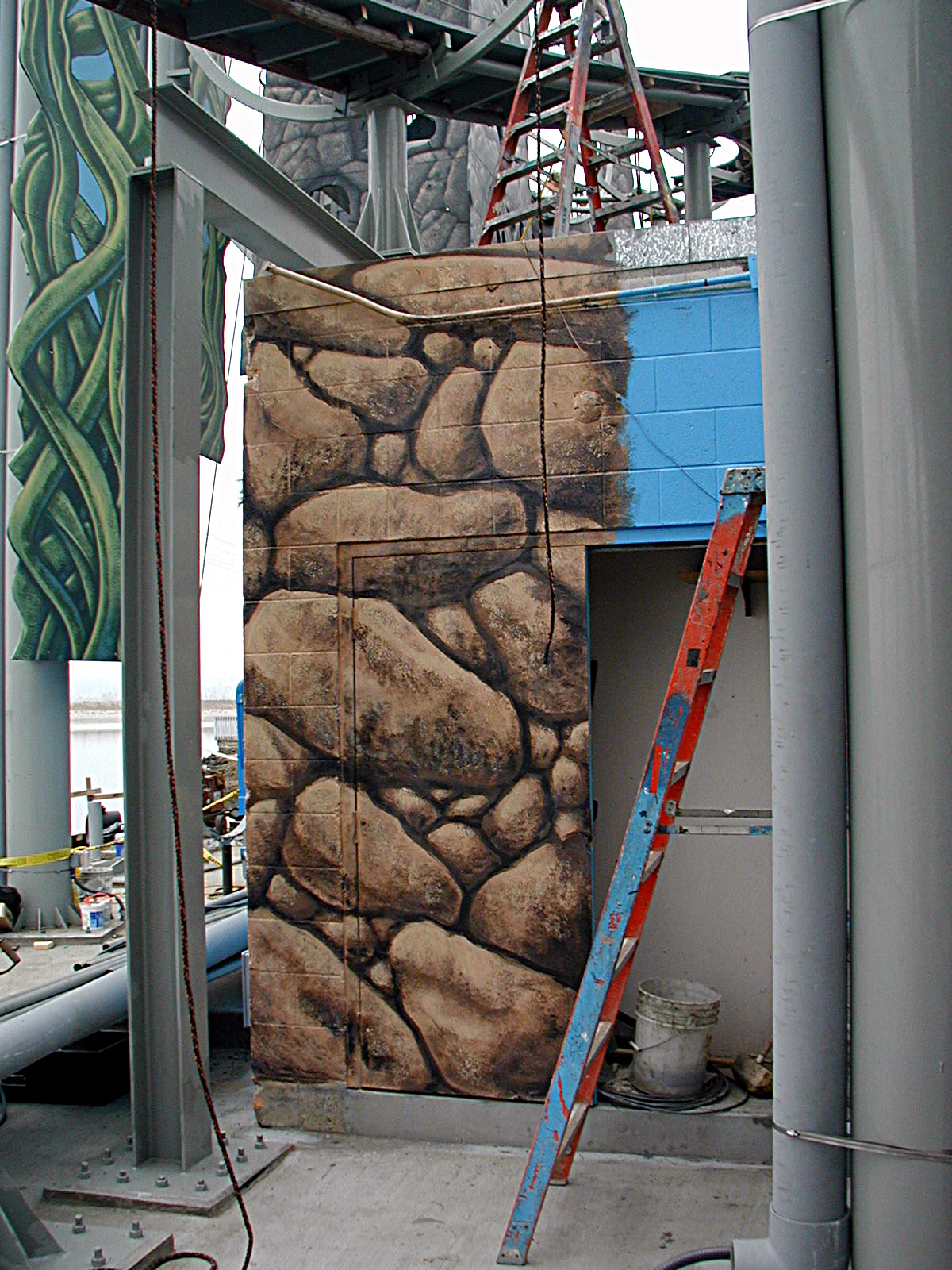 Faux stone scenic painting at SeaWorld San Diego Faux stone scenic painting at SeaWorld San Diego