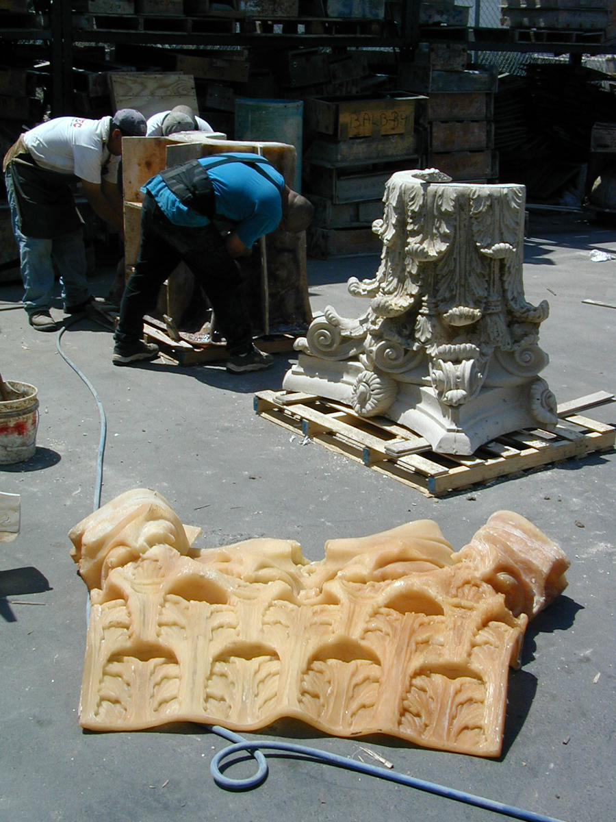 largecorinthiancapitalpour1 First pour and demold of large corinthian capital molds