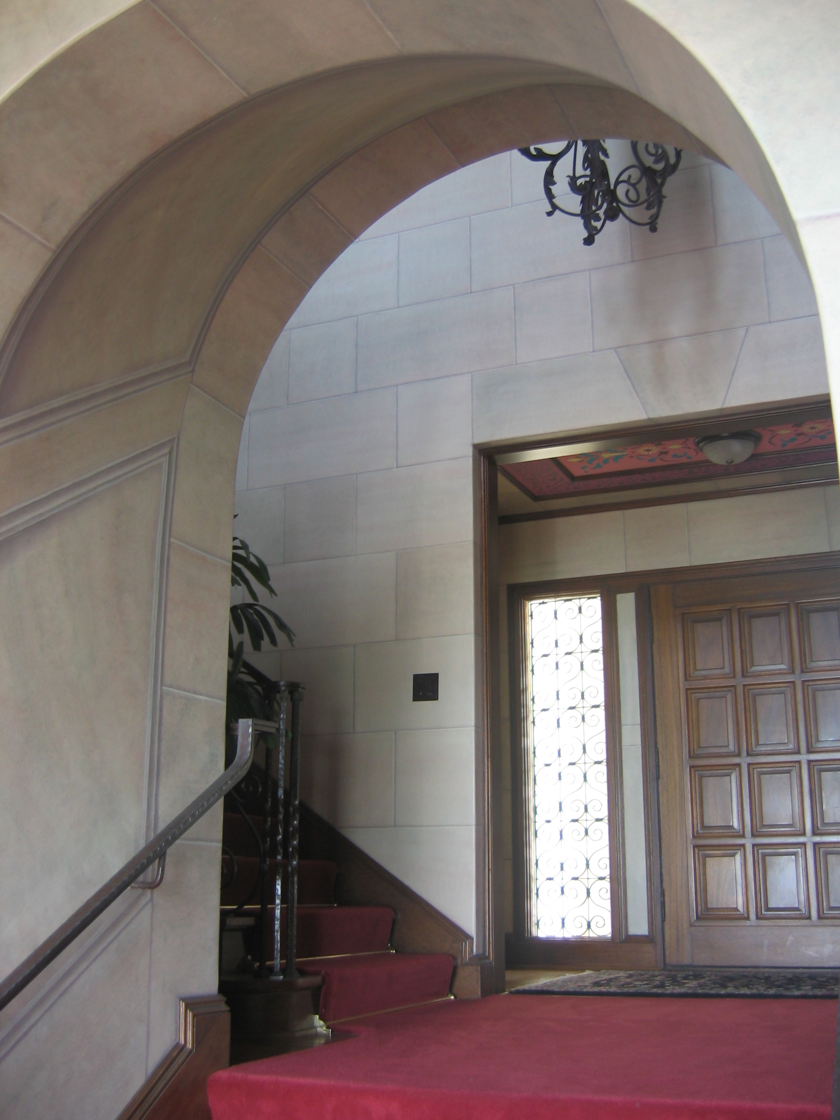 Faux stone entry detail