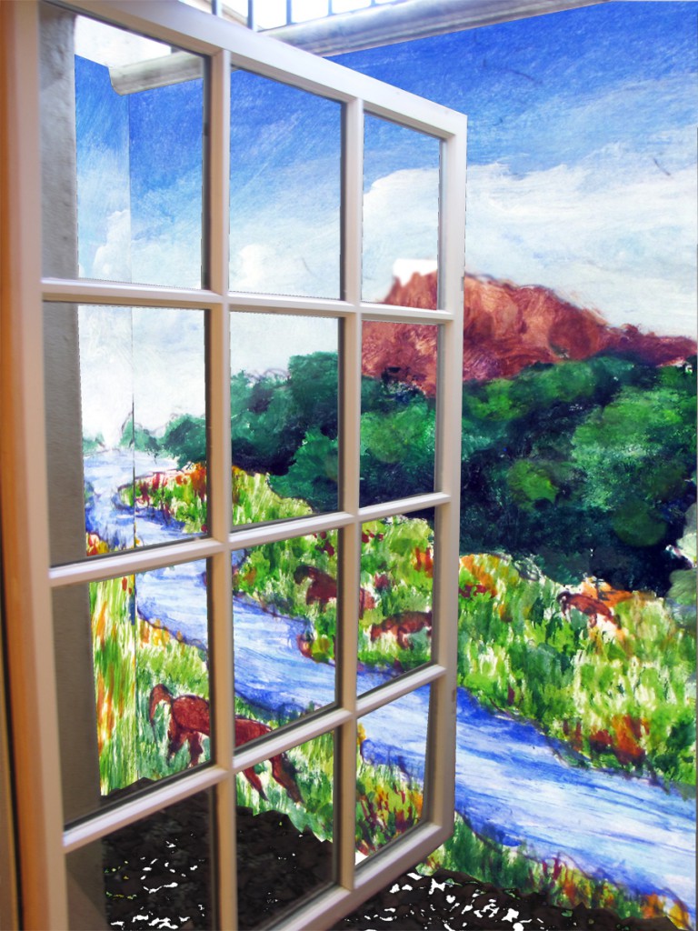 mural design actual view with window